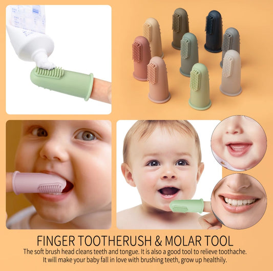 3pc BPA Free soft finger toothbrush for infants